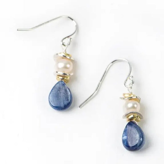 Kyanite Pearl Earrings