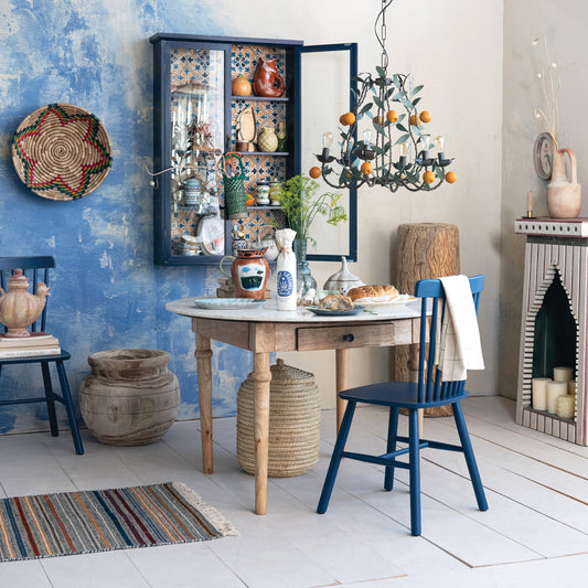 Mango Dining Table with Marble Top