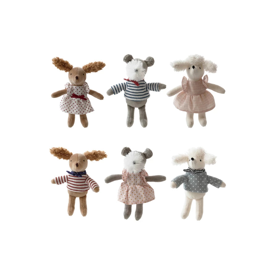 Lovies, Small Plush Toys, animal (Pig, rabbit, frog, sheep, dog, mouse, bear, monkey, donkey, dog, bee