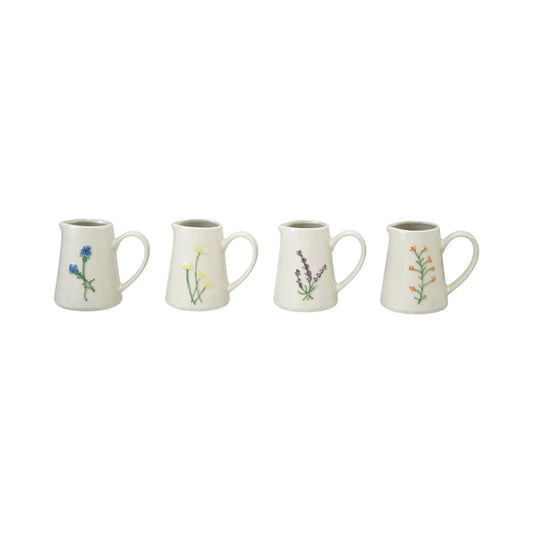 Flowered pitcher, small creamer, 4 oz.
