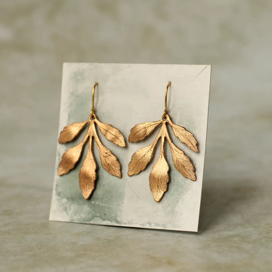 Gold Leaf Chandlier Earrings
