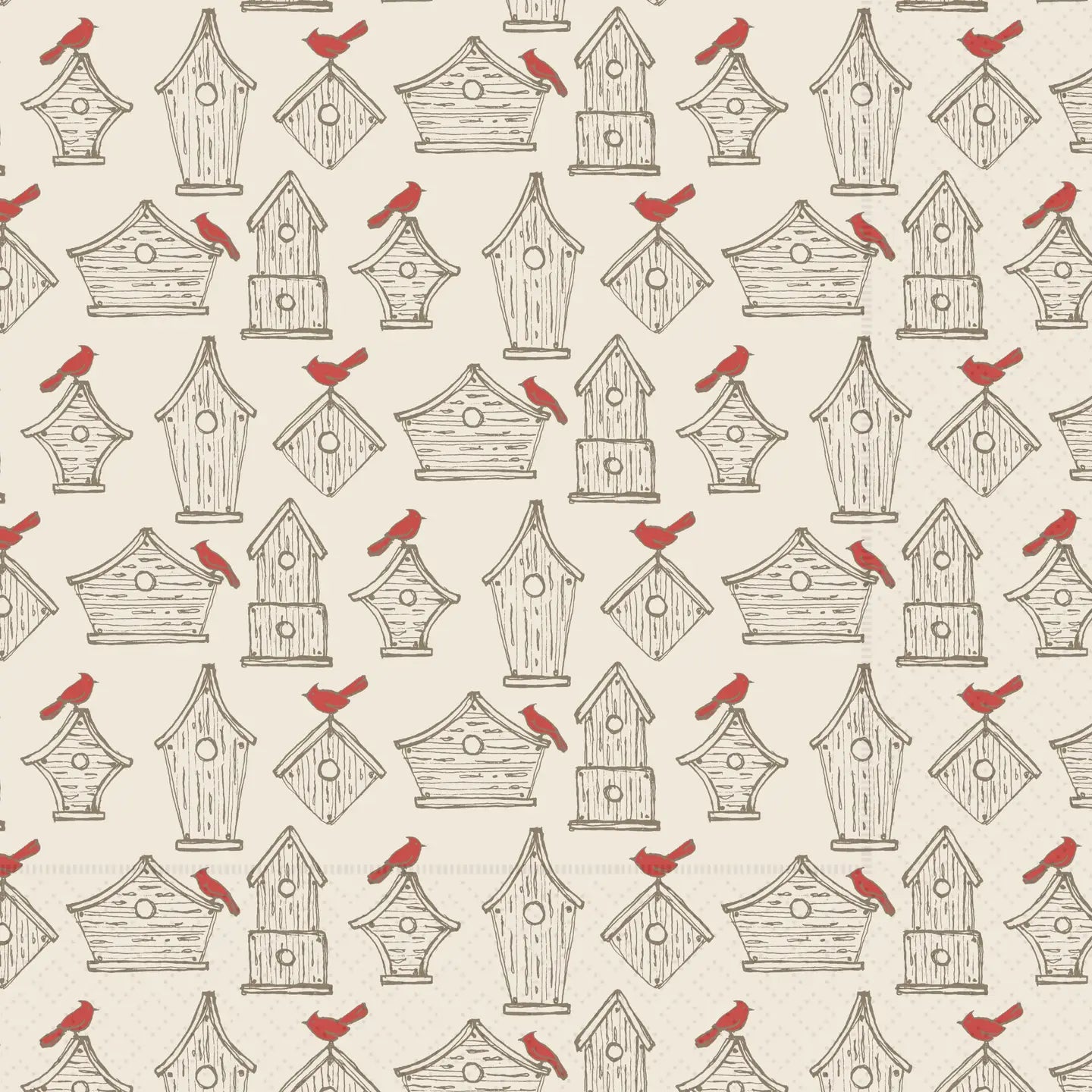 Cardinal Birdhouse Cocktail Napkins
