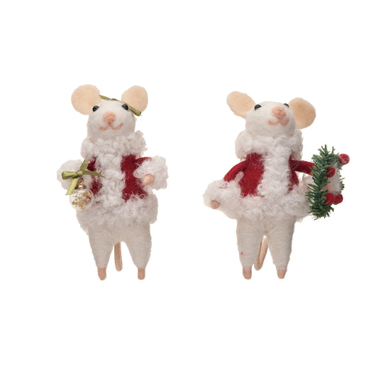 Santa Mouse, mice, wool felt