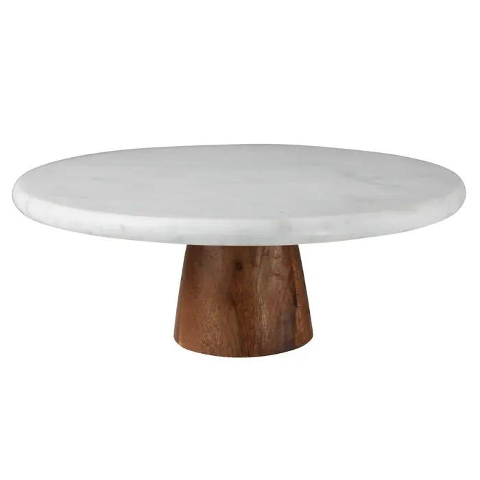 Cake Pedestal, Marble and Wood, stand