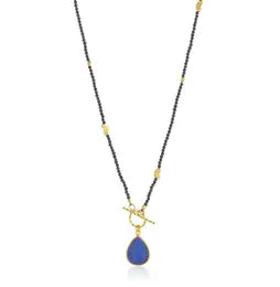 Lapis and Sapphire Necklace with Toggle