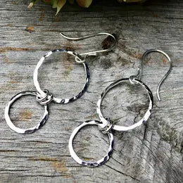 Two's Company Sterling Silver Earrings, circle