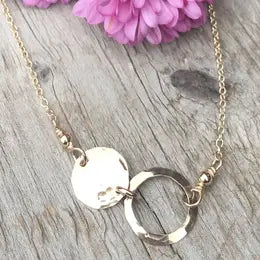 Gold Filled Open and Shut Circles Necklace