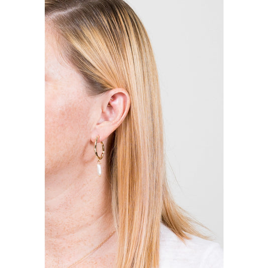 Freshwater Pearl Perla Dangle Hoop Earrings