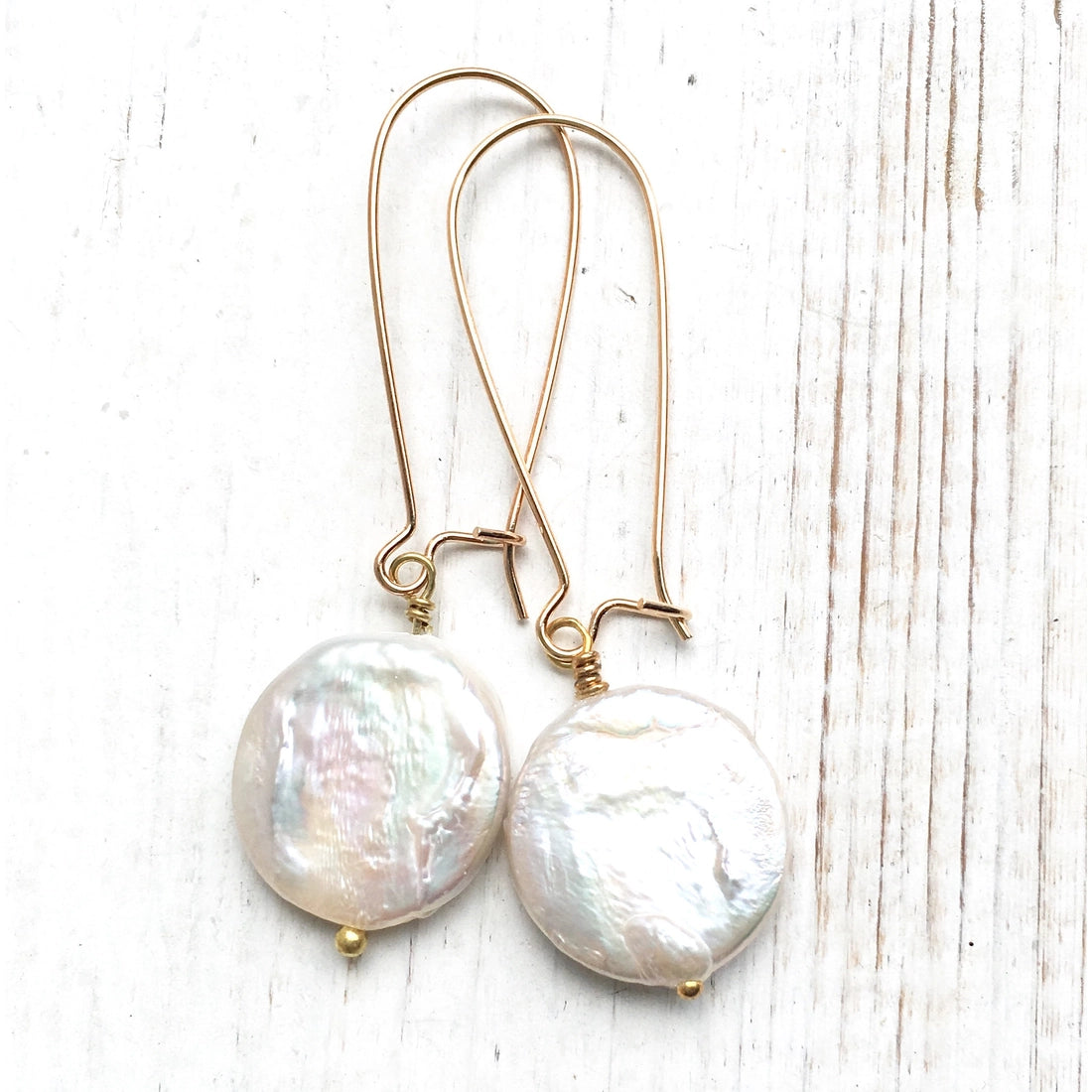 Big Coin Pearl Drop Earrings