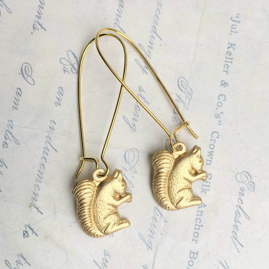 Gold Squirrel Earrings