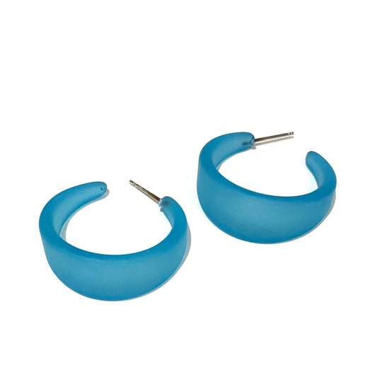 Aqua Blue Marilyn Hoop Earrings