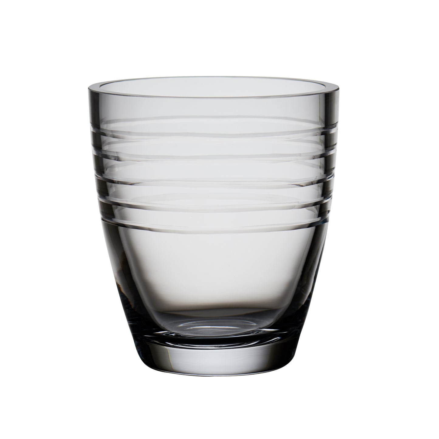 Vase with Horizontal Stripes, clear glass