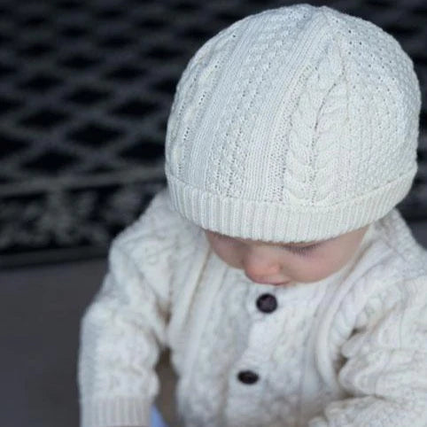 Cotton Knit Baby Aran Hat