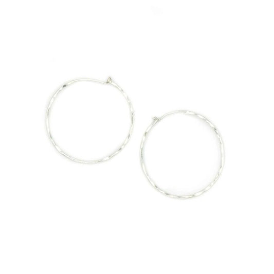 Silver Bamboo Hoops earrings