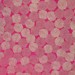 Gold flowers on dark pink paper