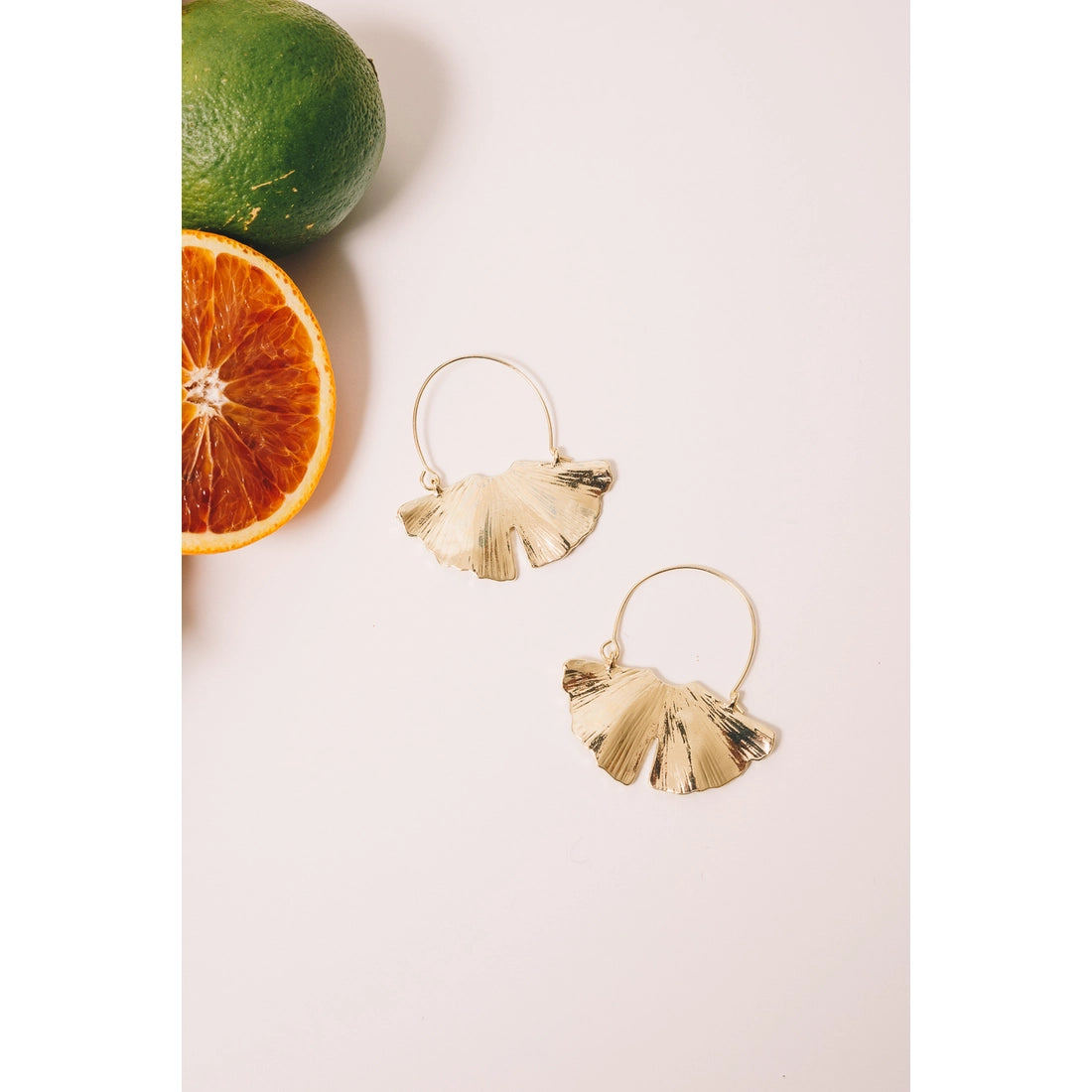 Ginkgo Hoop Earrings