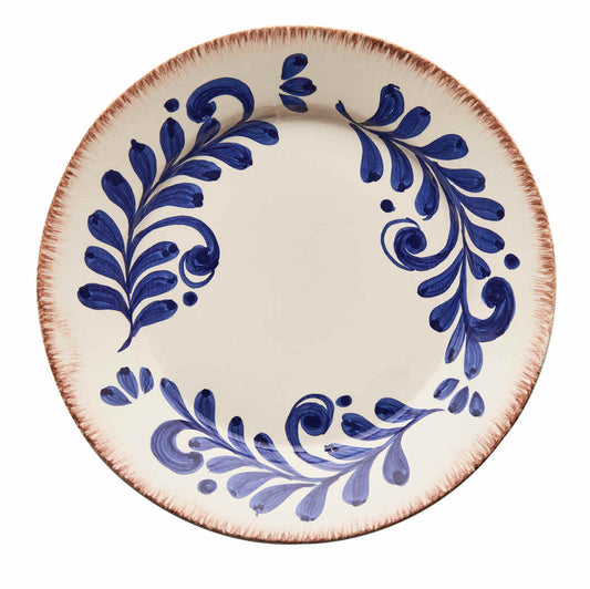 Dinner Plate Blue Scroll