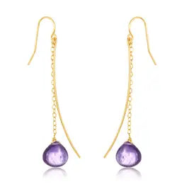 Amethyst Gold Filled Pendant Earrings, Mabel Chong