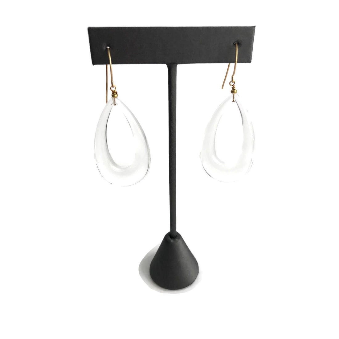 Crystal Clear Lucite Teardrop Earrings