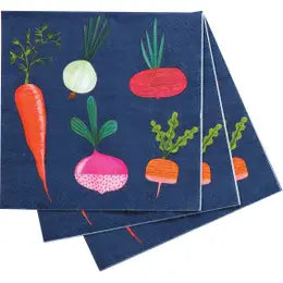 Cocktail Napkins - oranges and root veg, vegetables