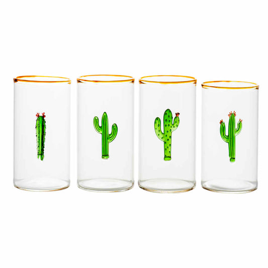 Cactus Cocktail Glasses, Set of 4