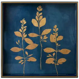Gold and Blue Botanical Tray