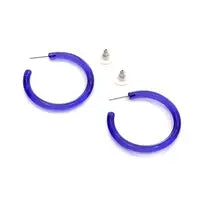 Purple Lucite Hoop Earrings