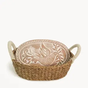 Bread Warmer and Wicker Basket