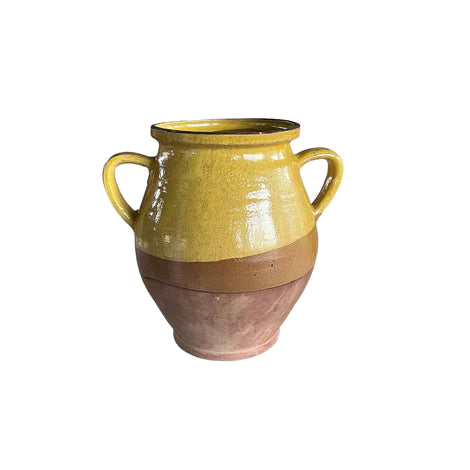 Earthenware Jug with Two Handles, yellow or gold