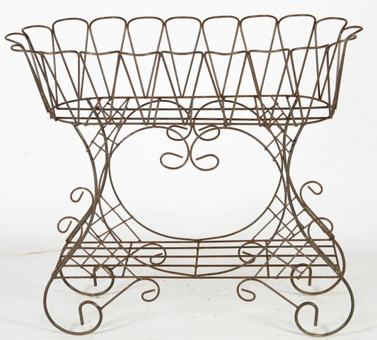 French Planter with single shelf, plant stand