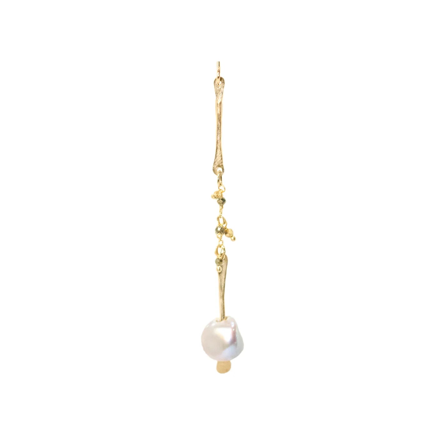 Pearl Drop Earring with Labradorite Stones