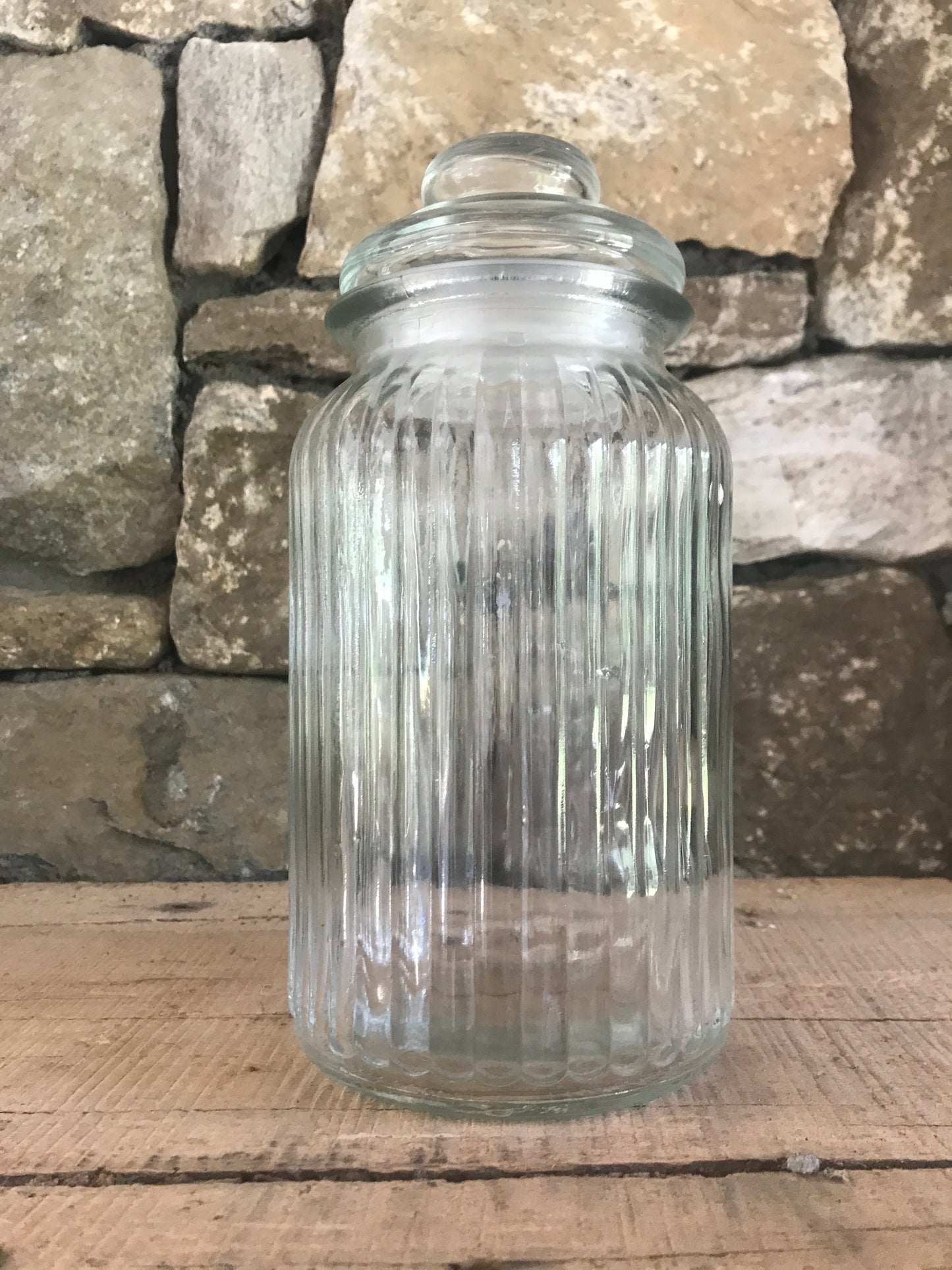 Decorative Glass Vase with Lid, jar