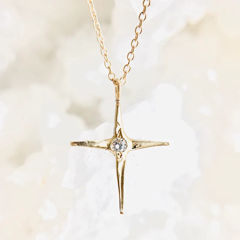 Handmade Diamond Cross necklace