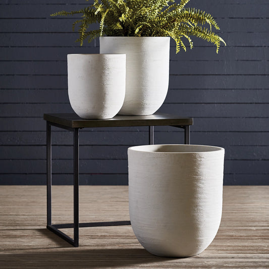 Firestone Malibu Cylindrical pots of three sizes, planters