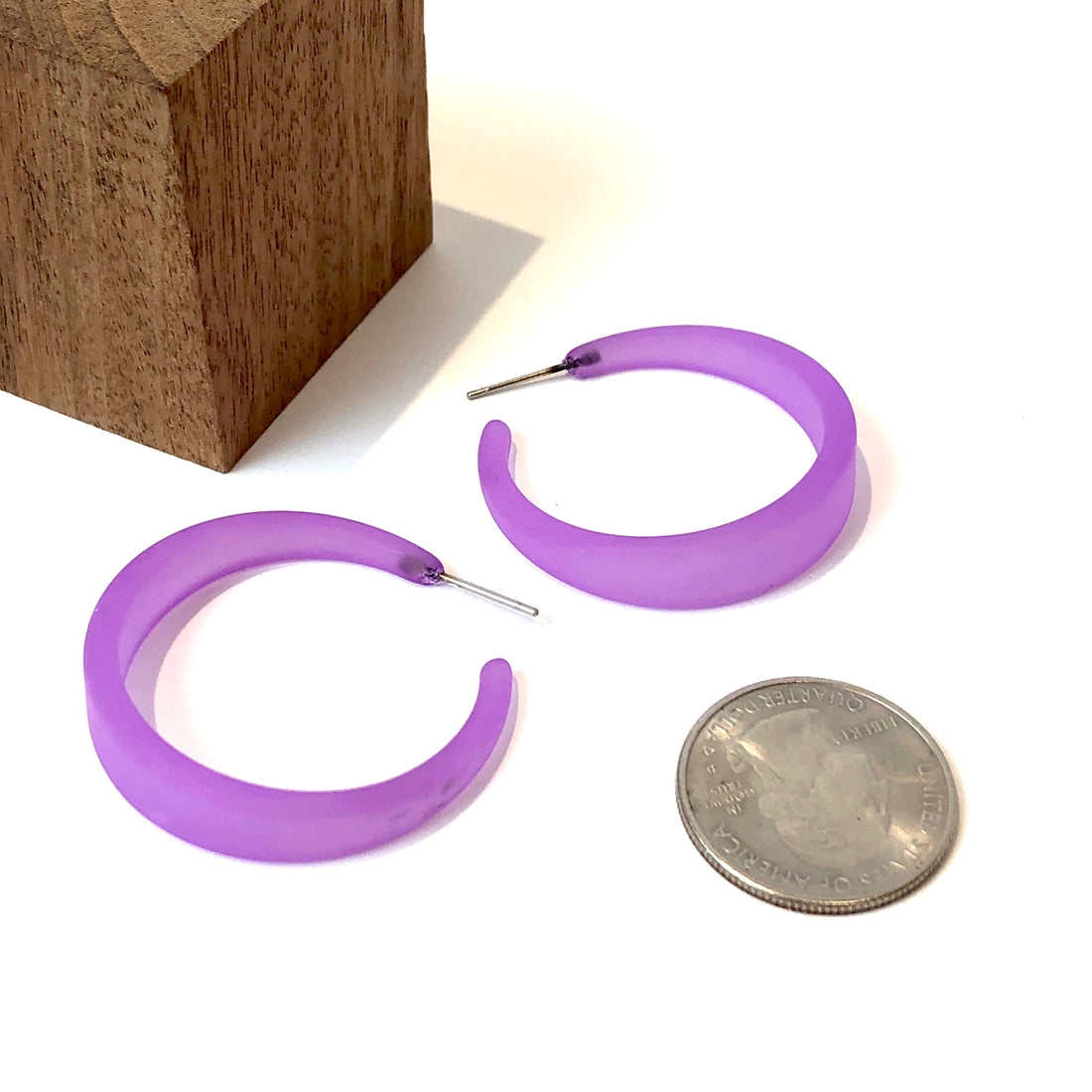 Lilac Frosted Kiera Hoop Earrings