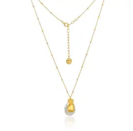 Single Pearl Pendant Necklace with 2 Gold Filled smaller Pendants