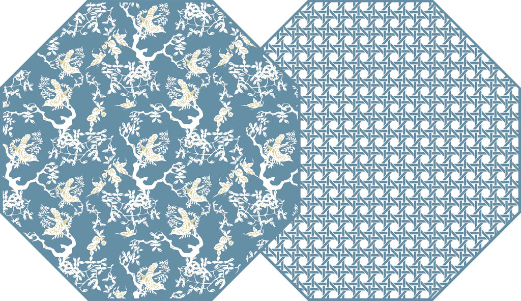 Chinois and Cane Placemat, octagonal, Holly Stuart, place mat