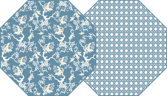 Chinois and Cane Placemat, octagonal, Holly Stuart, place mat