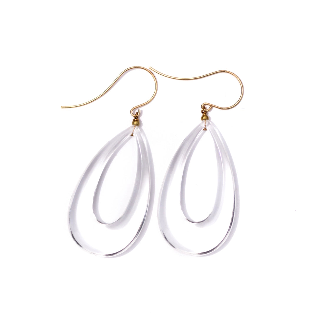 Crystal Clear Lucite Teardrop Earrings