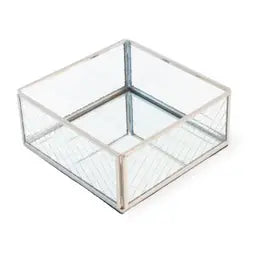 Mirrored cocktail Napkin container with glass, holder