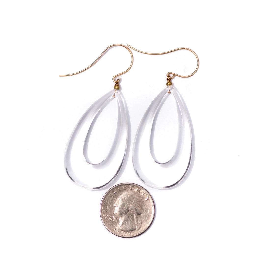 Crystal Clear Lucite Teardrop Earrings