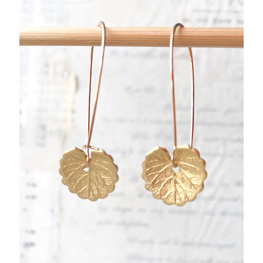 Gold Lily Pad Leaf Earrings