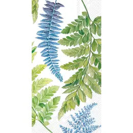 Fern Paper Guest Towels, dinner napkin, blue and green