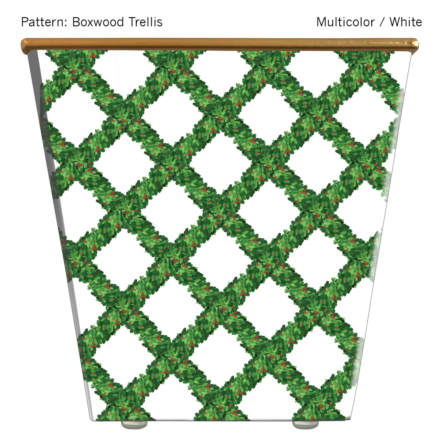 Boxwood Trellis Cachepot with unscented candle, HedgeFarm