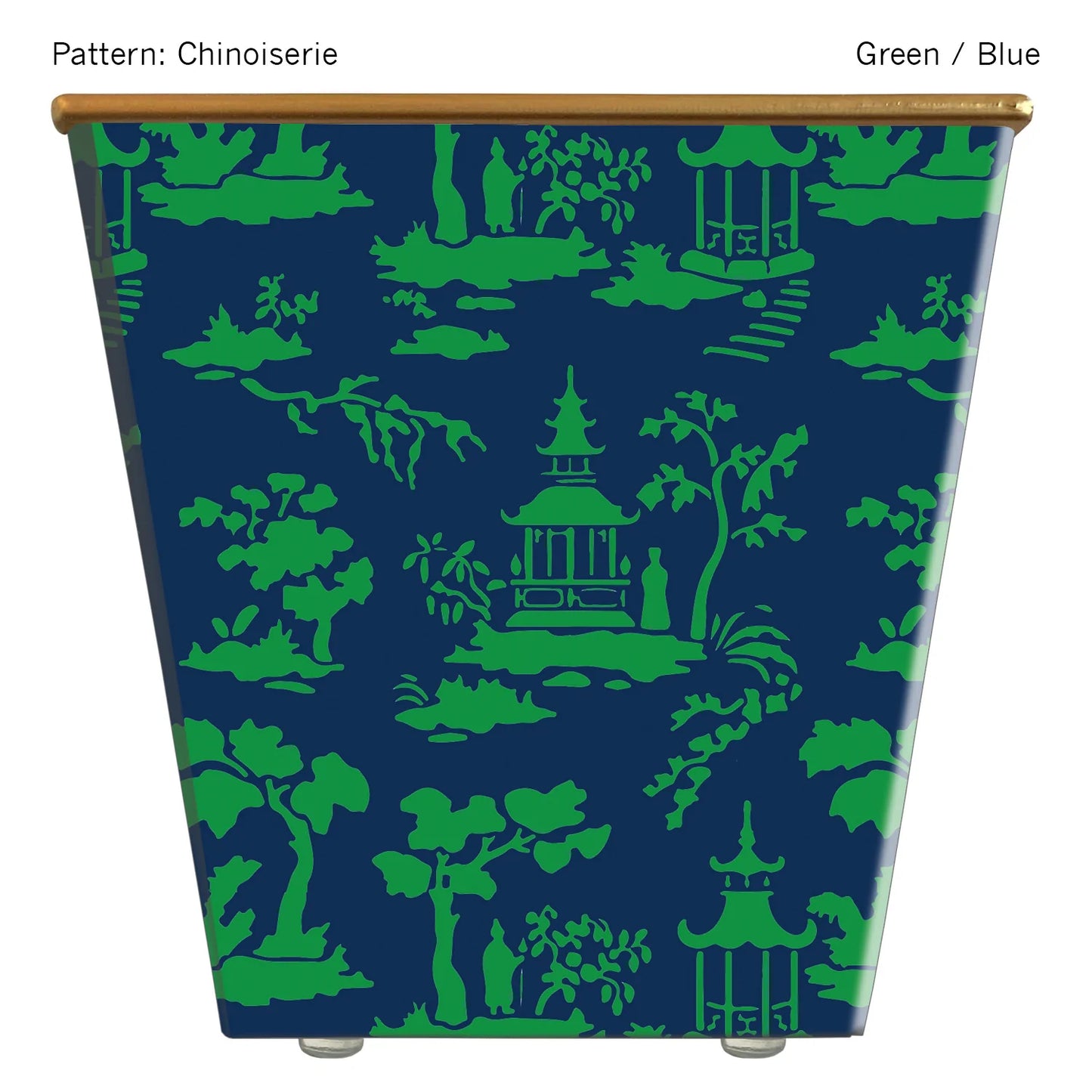 Small Chinoiserie Green and Blue Cachepot, HedgeFarm